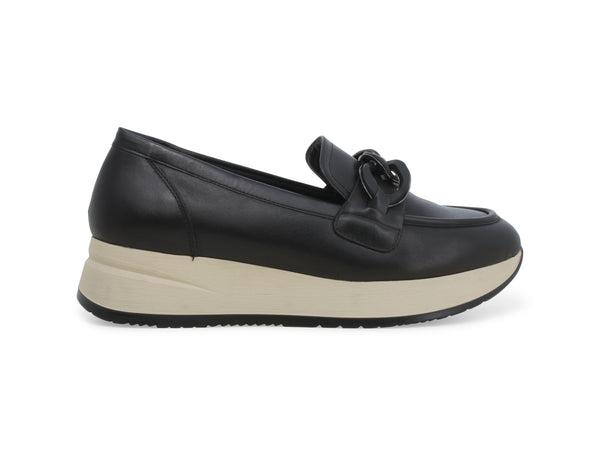 Melluso Loafers Fall Winter Chain Detail Leather Upper